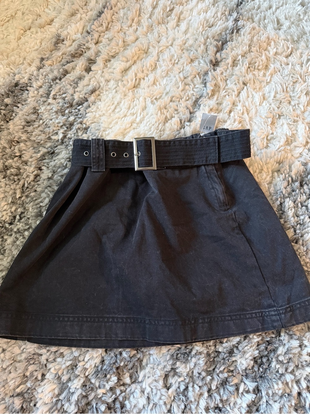 GAP Black Belted A-Line Mini Skirt | XS